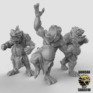 Koa Toa Fish Folk, Fischvolk Miniatur, Set 3 Miniature von Duncan Shadow Dnd, Dungeon and Dragon Mini, Tabletop Miniatur, Fantasy