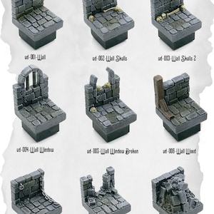 Dungeon Wall Expansion Set – Modular Tiles for DnD Terrain Building and Tabletop RPG Environments