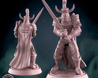 Shadow Knight Miniature | 28mm-32mm | Resin 3D Printed Dark Knight | D&D / Pathfinder