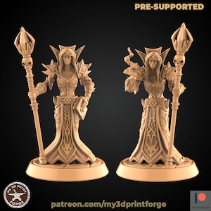 Undead warlock , Female warlock miniature by My3DprintForge Dnd, Dungeon and Dragon Mini, Tabletop Miniature, Miniature, Fantasy Miniatures,