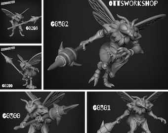 Beefolk Spearmen Miniature Set, D&D Tabletop RPG