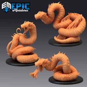 Giant Sand Snake 2239-2240, large Miniature, Epic miniature, Dungeon and Dragons, RPG, Dnd, Dune monster , Desert of Desolation homebrew