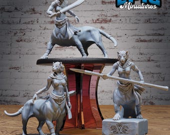 Miniatuur leeuw centaur | 28 mm-32 mm | 3D-geprinte hars leeuw centaur | D&D / Pathfinder