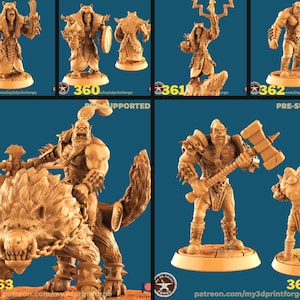 Orc Shaman squad set 2, by My3DprintForge Dnd, Dungeon and Dragon Mini, Tabletop Miniature, Dnd Mini, Miniature, Vampire elf&#39;s miniatures