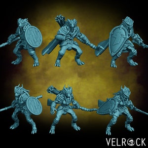 Dragonborn Mounted Rider set 2 Miniatures designed by Velrock miniatures, Dnd Dragonborn, Lizardfolk, Lizardmen Style miniature