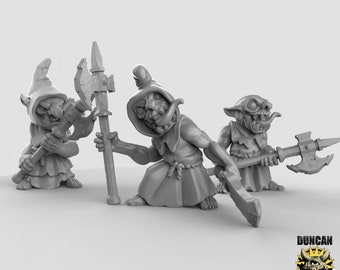 Miniatura de Cultista Goblin | 28 mm-32 mm | Miniatura de Inimigo Cultista Goblin em Resina Impressa em 3D para D&D / Pathfinder | RPG de Mesa