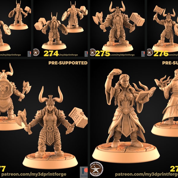 Dwarf Paladin Miniature | 28mm-32mm | Resin 3D Printed Paladin | D&D / Pathfinder