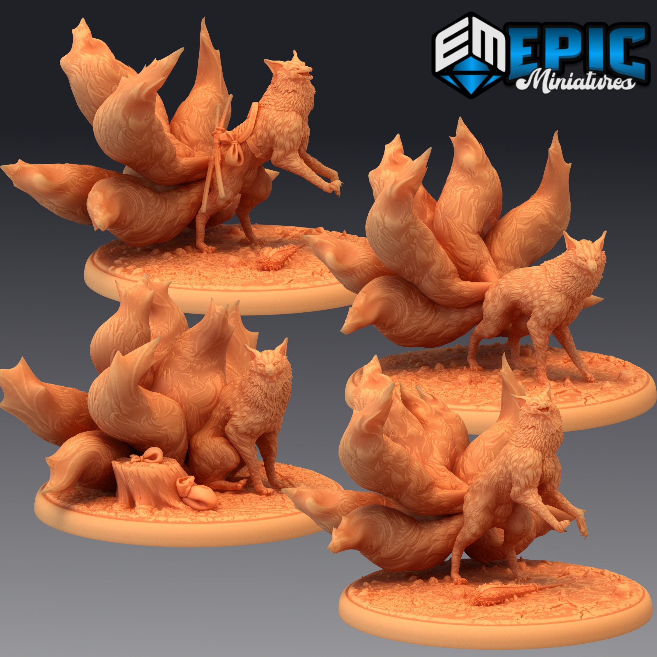 Nine Tailed Fox 564-566, Monstrer Pack, Large Miniature