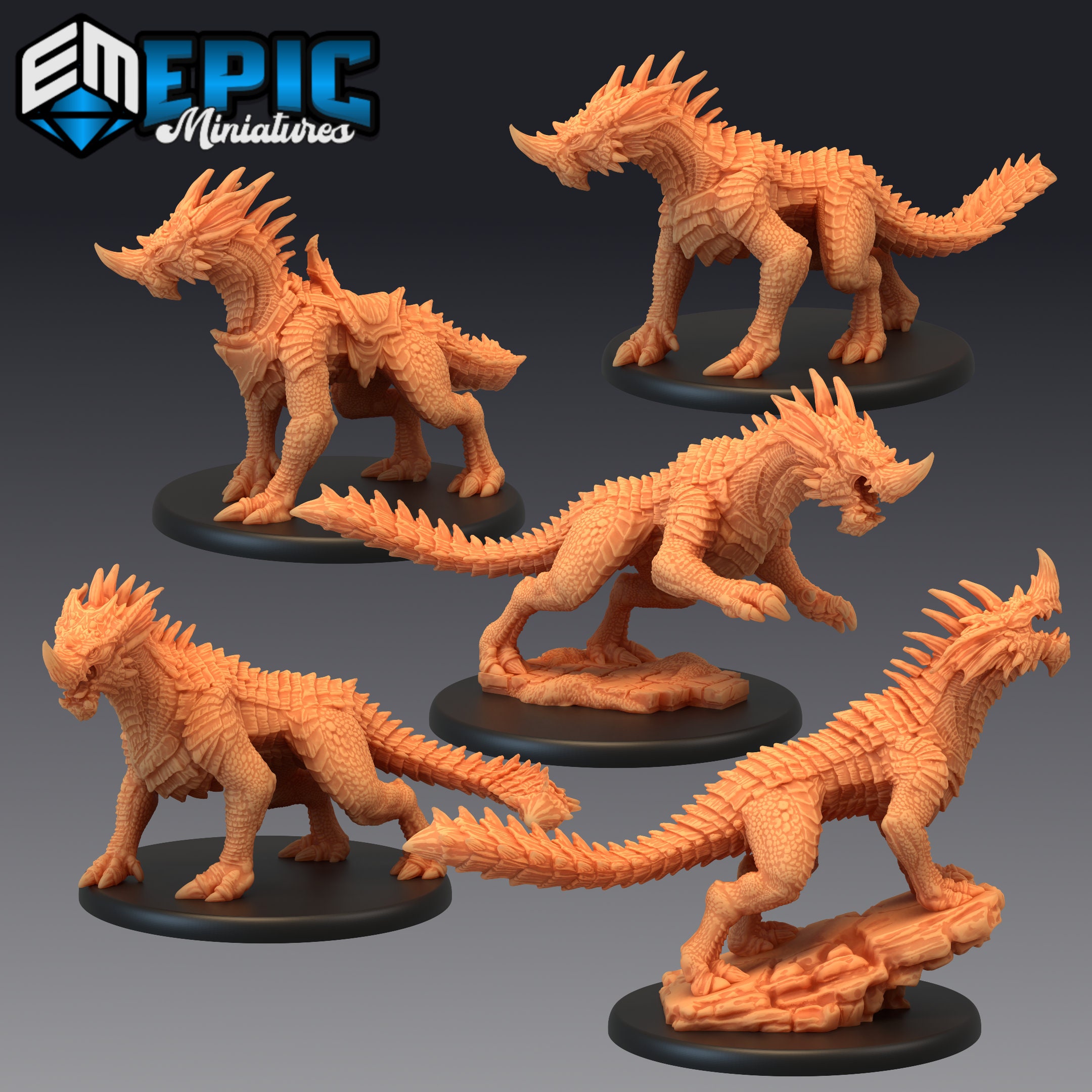 Blue Drake Monster Pack, Epic RPG Miniatures, Dnd, Pathfinder - Etsy