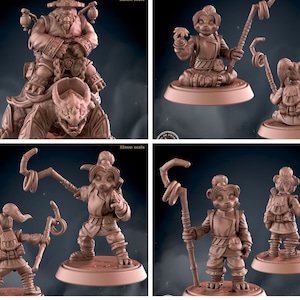 Panda-folk, por My3DprintForge Dnd, Dungeon and Dragon Mini, Miniatura de mesa, Miniatura, Miniaturas de fantasia,