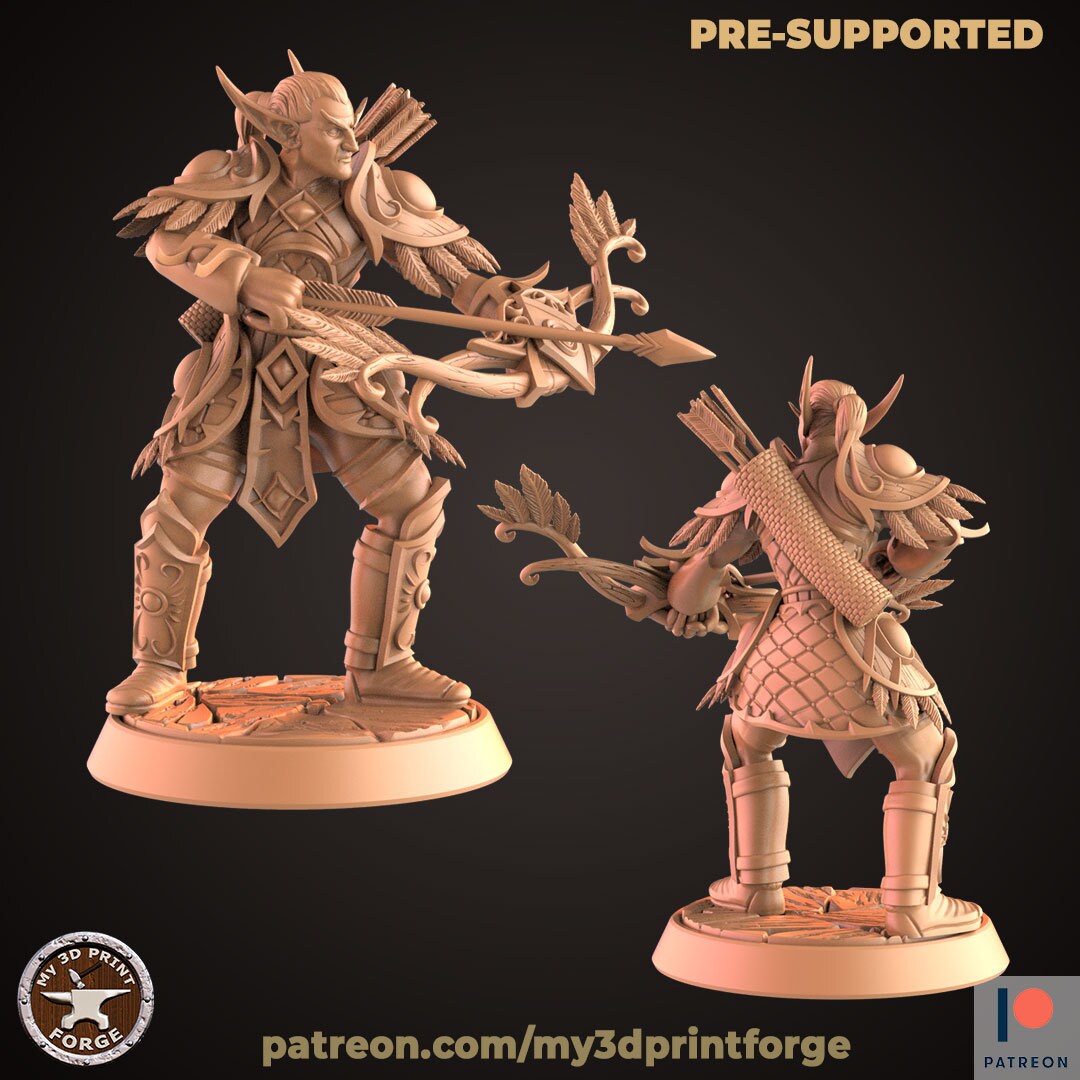 Elf Archer Miniature | 28mm-32mm | Resin 3D Printed Ranger Archer | D&D ...
