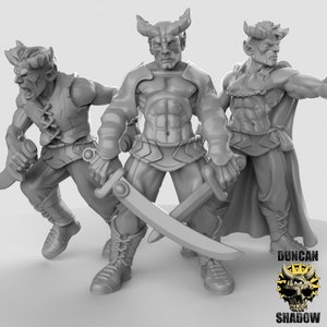 Pirate Tiefling Set 3  of Miniature by Duncan Shadow Dnd, Dungeon and Dragon Mini, Tabletop Miniature, Miniature, Fantasy Miniature