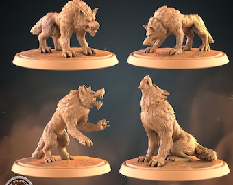 Giant wolf by My3DprintForge Dnd, Dungeon and Dragon Mini, Tabletop Miniature, Miniature, Fantasy Miniatures, Dire wolf, Big wolf