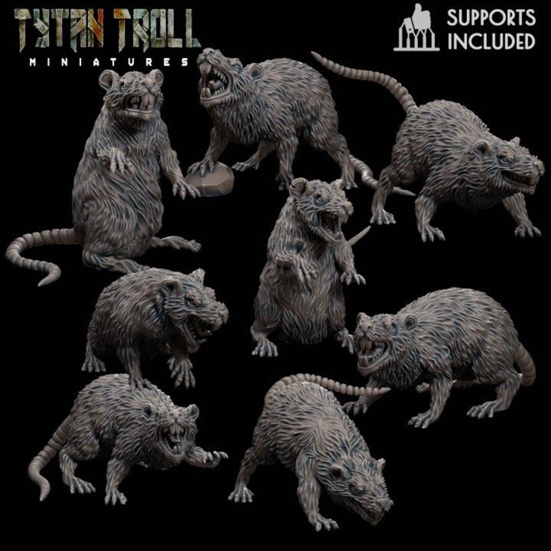 WHAMVOX 9pcs Mini Rat Figurines Resin Animal Decor