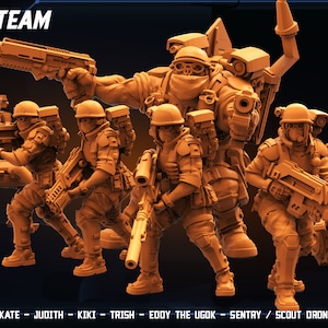Colonial Marine Fireteam  Vangard Miniatures by Papsikels Miniatures Dnd, Dungeon and Dragon Mini, Tabletop Miniature, Soldiers, Sci Fi.
