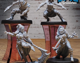 Vampire Rogue and Assassin Miniature Set | 28mm-32mm | 3D Printed Resin Vampire Rogues / Assassins / Dark Fantasy Set for D&D / Pathfinder