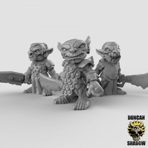 D0129-D0130, Medum Minature  Duncan Shadow Goblin swordman, Goblin fighter, Goblin warrior, Goblin cult, Goblin cultist, Goblin Leader