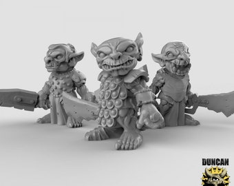 Miniatura de Guerreiro Goblin | 32 mm | Miniatura de Guerreiro Goblin impressa em 3D em resina para D&D / Pathfinder | RPG de mesa