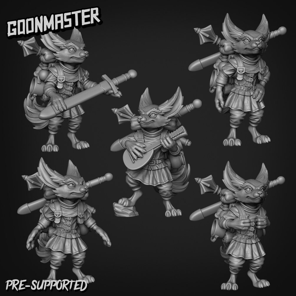 Fennec Fox Squire, by Goons Dnd, Dungeon and Dragon Mini, Tabletop Miniature, Miniature, Fantasy Miniatures,