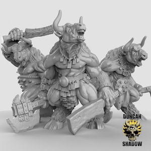 Minotaur Barbarians Miniature by Duncan Shadow Dnd, Dungeon and Dragon Mini, Tabletop Miniature, Miniature, Fantasy Miniature
