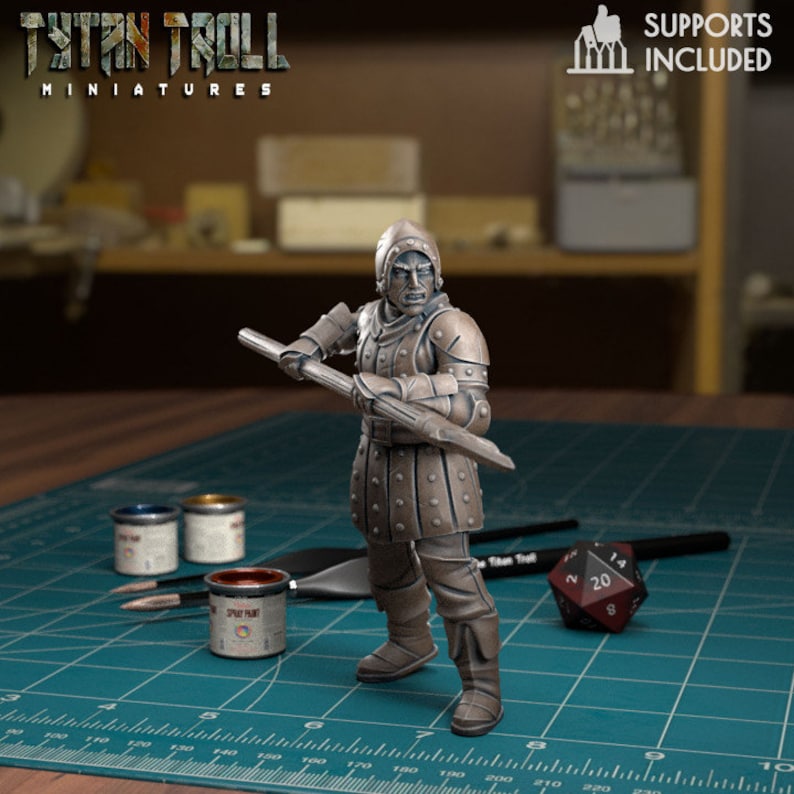 28/32mm scale City Guards 2 Bundle Deal, Medium Miniatures, TytanTroll Minitures, Dungeon and Dragons, RPG, Dnd, Pathfinder, Footmen. City Guard 3