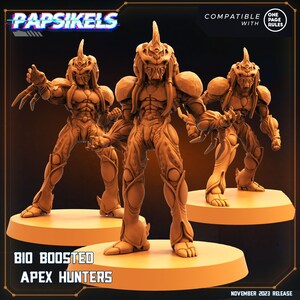 Miniature Apex Hunter potenziate da Bio di Papsikels Miniatures Dnd, Dungeon and Dragon Mini, miniature da tavolo, alieni, fantascienza.