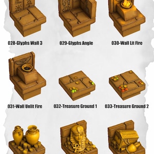 Desert Tiles – Glyphs Angle & Treasure Walls Pack (ET-028 to ET-036)