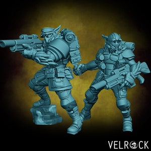 Sniper Team Sci fi Guards perfect for any Scifi game from Velrock miniature, Miniature model,