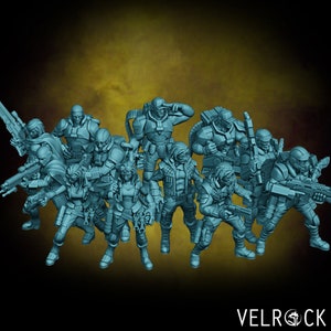 Part 2 of Mercenary set Miniature by Velrock miniatures, 28mm Merc Squad, 32mm scale Mercenary, dnd Mercenary, tabletop gaming Mercenary