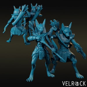 Anubis warrior set 4 28mm and 32mm scale designed by Velrock Miniatures, Tabletop miniature for Wargaming,