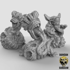 Grote Chaos Spawns-miniatuurset | 28 mm-32 mm | 3D-geprinte hars grote chaos spawn-monsters voor D&D / Pathfinder | RPG-tafelblad