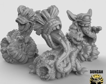 Large Chaos Spawns Miniature Set | 28mm-32mm | 3D Printed Resin Large Chaos Spawn Monsters for D&D / Pathfinder | RPG Tabletop