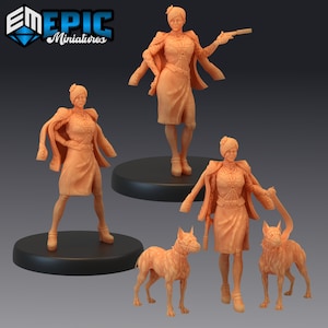 Gangster dame 2122-2124, medium miniatuur, epische miniatuur, Dungeon and Dragons, RPG, Dnd, Pathfinder, monsters, Dnd Gang, d20 modern