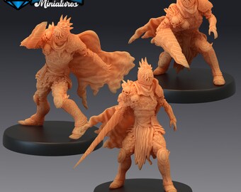 Mimic Knight Miniature Set | 28mm-32mm | 3D Printed Resin Mimic Knight / Monster Knight for D&D / Pathfinder | RPG Tabletop