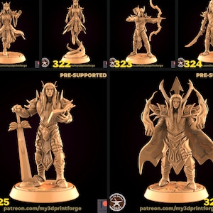 Blutelfen Kämpferin Miniatur | 28mm-32mm | Harz 3D Gedruckt Elfen Krieger | D&D / Pathfinder