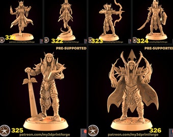 Dark elf / Blood Elf  , by My3DprintForge Dnd, Dungeon and Dragon Mini, Tabletop Miniature, Dnd Mini, Miniature, Vampire elf&#39;s miniatures
