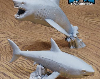 Grande squalo bianco in miniatura / scala 28 mm / gioco di ruolo da tavolo Ocean Predator