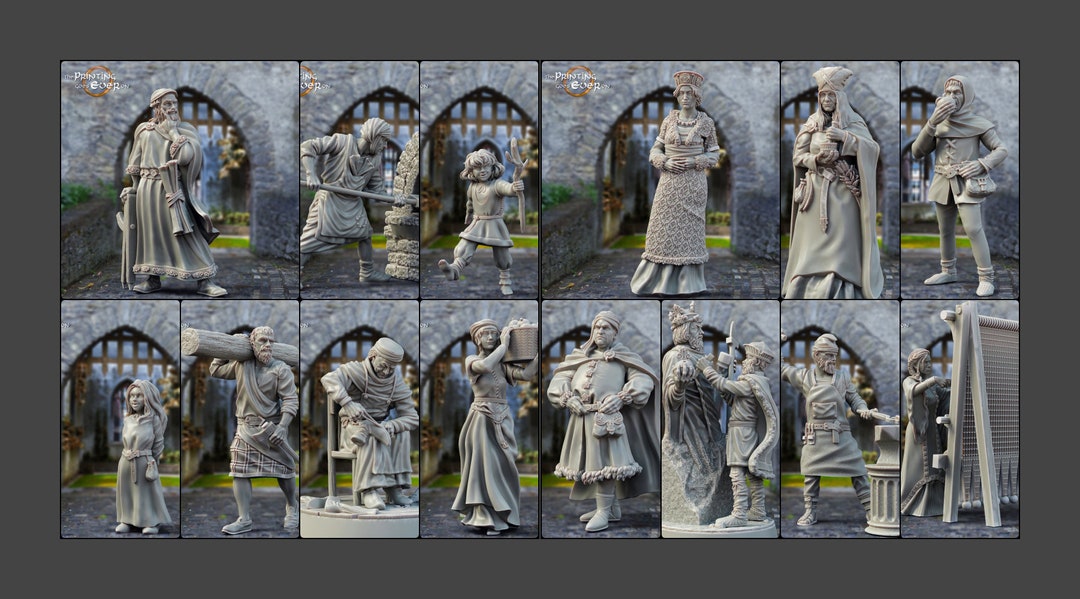 Giant NPC Townsfolk Bundle Part 1 and 2, by the Printing Goes Ever On ...