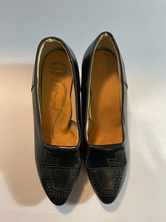 1930s Art Deco Style Black Pumps- Dead Stock - image 3