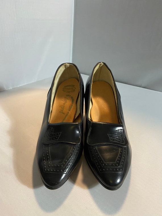 1930s Art Deco Style Black Pumps- Dead Stock - image 2