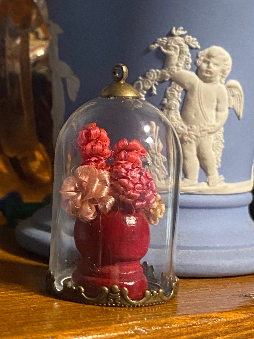 Victorian Inspired Valentine Hair Flowers Under Glass Dome Ornament limited Edition Etsy