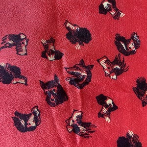 Vintage 1930s or 40s  Novelty Print Pocket Square or Hankie with Dogs