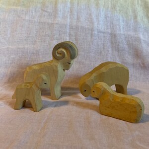 Vintage Ostheimer Sheep Family Hand carved and painted from Germany