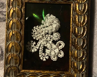 Victorian Inspired “Ghost Hair” Work Flowers in Shadowbox