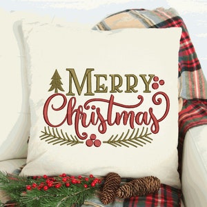 Merry Christmas Embroidery Design- Available Sizes 6x10 5x7 4x4 INSTANT DIGITAL DOWNLOAD