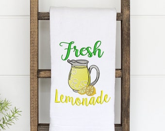 Fresh Lemonade with Lemonade Pitcher Sketch Embroidery Design- Available Sizes 8x12 6x10 5x7 4x4 INSTANT DIGITAL DOWNLOAD