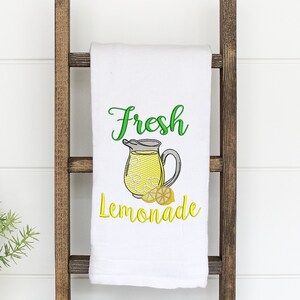 Fresh Lemonade with Lemonade Pitcher Sketch Embroidery Design- Available Sizes 8x12 6x10 5x7 4x4 INSTANT DIGITAL DOWNLOAD