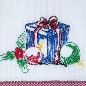 Christmas Presents Sketched Embroidery Design- Available Sizes 6x10 5x7 4x4 INSTANT DIGITAL DOWNLOAD