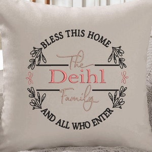 Bless This Home and All Who Enter Embroidery Design- Available Sizes 8x12 6x10 5x7 INSTANT DIGITAL DOWNLOAD