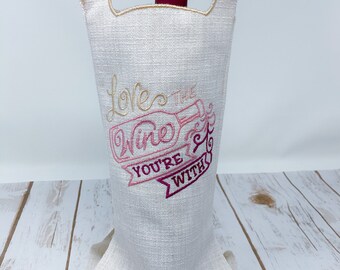 In The Hoop Wine Bag Embroidery Design (3 stijlen, Blank, Knock down en Design)- Beschikbare maten 6x10 INSTANT DIGITAL DOWNLOAD